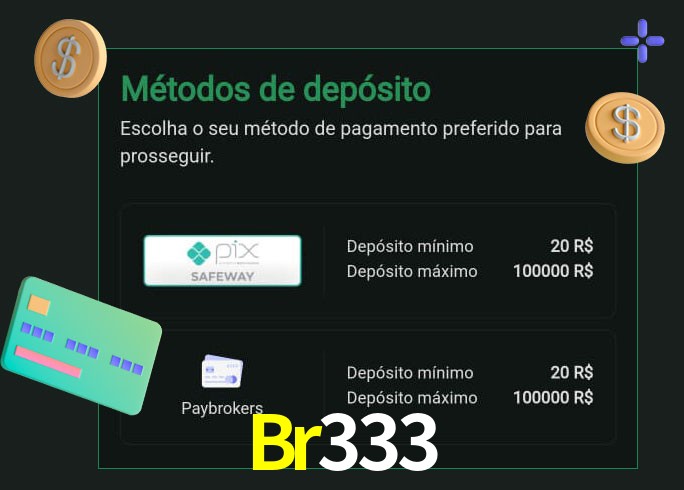 O cassino Br333 oferece uma grande variedade de métodos de pagamento